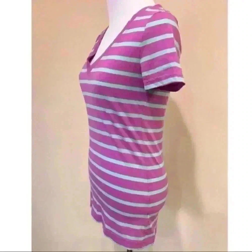 Mossimo Top Size SP Blue Purple Striped V-neck - Picture 5 of 7